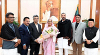 Newly appointed JS whips meet PM at Ganabhaban