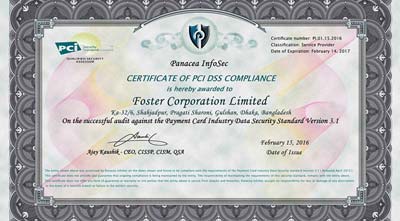 পিসিআই ডিএসএস সনদ লাভে প্রথম ‘ফস্টার পেমেন্ট’