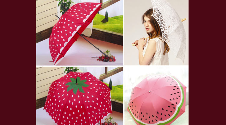 রোদ-বৃষ্টিতে বাহারি ছাতা