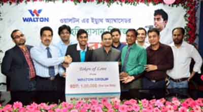 মিরাজকে সংবর্ধনা দিলো ওয়ালটন