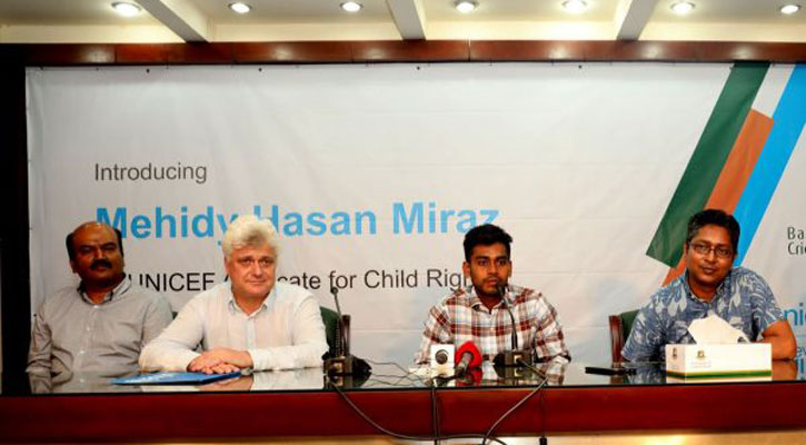 ইউনিসেফের ‘শিশু অধিকার’ প্রতিনিধি হলেন মেহেদি মিরাজ