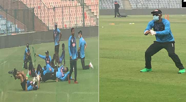 দিল্লির বায়ুদূষণ: তিন বাংলাদেশি ক্রিকেটারের মুখে মাস্ক