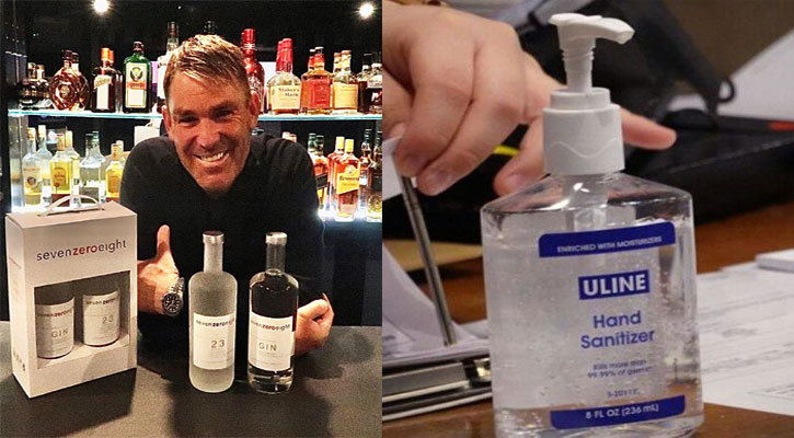 মদের বদলে স্যানিটাইজার বানাচ্ছে ওয়ার্নের প্রতিষ্ঠান