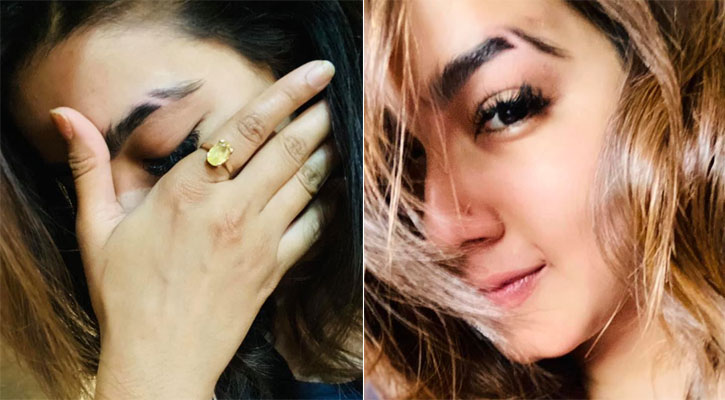 ভ্রু কেটে নতুন লুকে মাহি