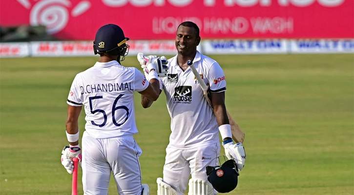 ম্যাথিউস-চান্দিমালের ব্যাটে এগোচ্ছে শ্রীলঙ্কা