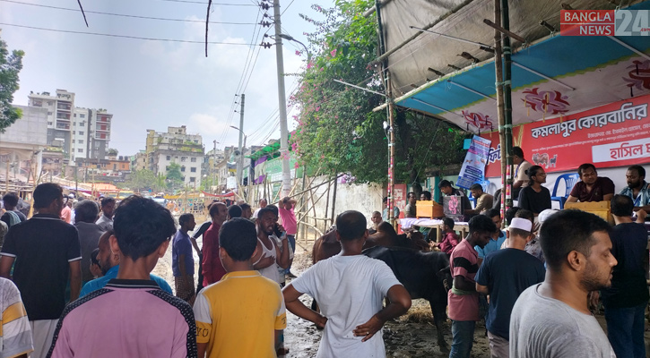 ক্রেতা থাকলেও গরু সংকটে কমলাপুর পশুর হাট