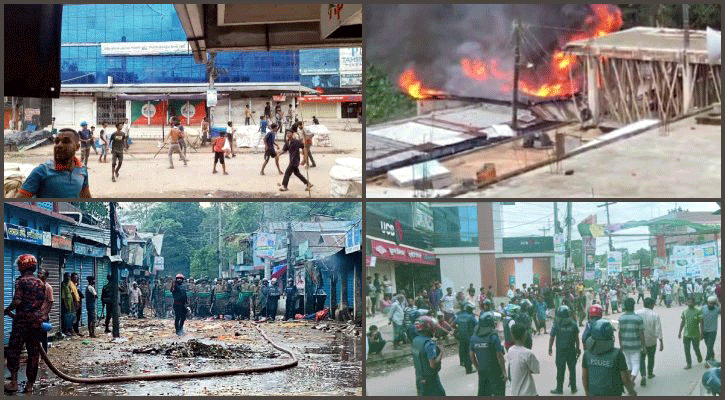 নবীগঞ্জে ১৪৪ ধারা ভেঙে সংঘর্ষ, ভাঙচুর-লুটপাট