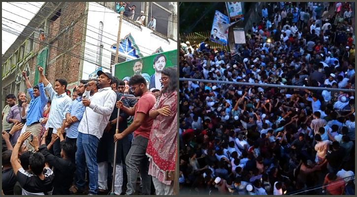 ‘দুলাভাই’ স্লোগানে মুখর বরগুনার এনসিপি মঞ্চ