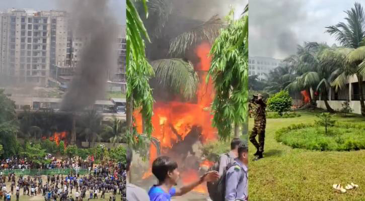 উত্তরায় প্রশিক্ষণ বিমান বিধ্বস্ত