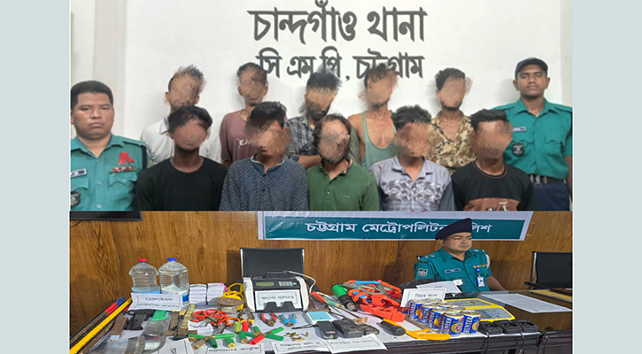 সন্ত্রাসী আস্তানায় র‍্যাব-পুলিশের অভিযান, গ্রেপ্তার ১০