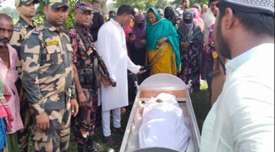 মেহেরপুর সীমান্তে ভারতীয় বৃদ্ধার লাশ দেখানো হলো স্বজনদের