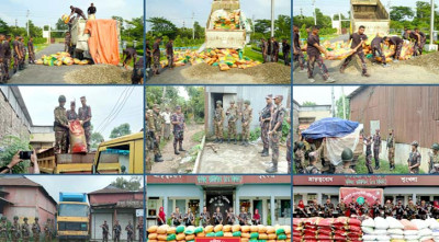 হবিগঞ্জে ৯ অভিযানে ৪ কোটি টাকার চোরাই পণ্য জব্দ