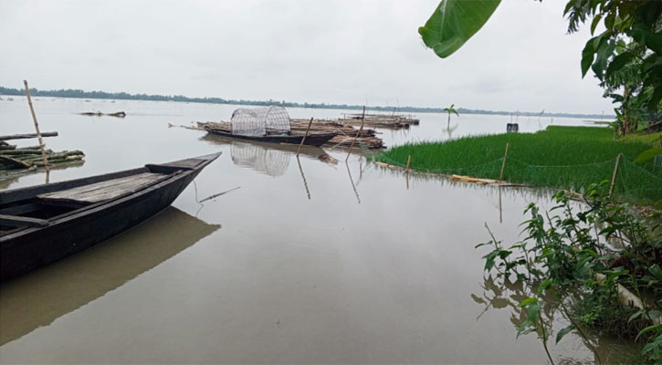 কুড়িগ্রামে দুধকুমার নদের পানি বিপৎসীমা ছুঁই ছুঁই 