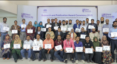 উত্তরা ইউনিভার্সিটির আয়োজনে গবেষণা ও প্রকাশনা পুরস্কার